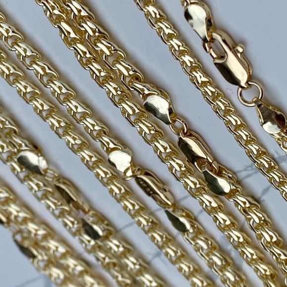 BISMARK Yellow Gold plated 14k Chain Necklaces  24” With crystal cross - Picture 16 of 17